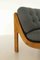 Easy Chair in Wood & Blue Fabric, 1970s, Image 5