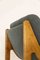 Easy Chair in Wood & Blue Fabric, 1970s, Image 6