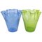 Vintage Murano Bollicine Glass Cartoccio Vases, 1950s, Set of 2 1