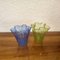 Vintage Murano Bollicine Glass Cartoccio Vases, 1950s, Set of 2 5