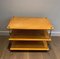 Small 3-Tier Console or Coffee Table in Sycamore & Brass attributed to Maison Jansen, 1940s, Image 4
