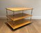 Small 3-Tier Console or Coffee Table in Sycamore & Brass attributed to Maison Jansen, 1940s, Image 2