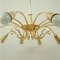 Italian Brass Botanical Chandelier, 1950s 8