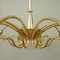 Italian Brass Botanical Chandelier, 1950s 10