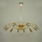 Italian Brass Botanical Chandelier, 1950s 4