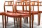 Vintage Teak and Indian Leather Chairs by Niels Otto Møller, 1960s, Set of 6 3