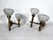 Large Italian Modern Brass and Glass Sconces attributed to Sciolari, 1970s, Set of 2 1