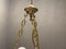 Lámpara de araña monumental de bronce y vidrio opalino con 21 luces, años 80, Imagen 7