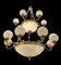 Monumental Bronze Opaline Glass Chandelier with 21 Lights, 1980s, Image 1