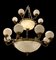 Monumental Bronze Opaline Glass Chandelier with 21 Lights, 1980s 4