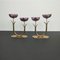 Purple Fower Glass and Brass Candleholders attributed to Gunnar Ander for Ystad-Metall, 1950s, Set of 2 12