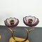 Purple Fower Glass and Brass Candleholders attributed to Gunnar Ander for Ystad-Metall, 1950s, Set of 2, Image 8