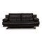 Two-Seater 6500 Sofa in Black Leather by Rolf Benz 1