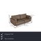 Two-Seater Sofa in Beige Leather from FSM 2