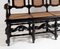 19th Century Jacobean Renaissance High Back 3-Seater Hall Bench in Carved Oak and Cane 6