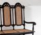 19th Century Jacobean Renaissance High Back 3-Seater Hall Bench in Carved Oak and Cane, Image 4