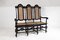 19th Century Jacobean Renaissance High Back 3-Seater Hall Bench in Carved Oak and Cane 1
