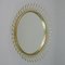 Mid-Century Swedish Sculptural Round Wall Mirror in Brass, 1950s, Image 7