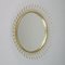 Mid-Century Swedish Sculptural Round Wall Mirror in Brass, 1950s, Image 2