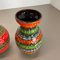 Multi-Color Fat Lava Op Art Pottery Vase attributed to Bay Ceramics, Germany, 1970s, Set of 2 11