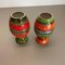 Multi-Color Fat Lava Op Art Pottery Vase attributed to Bay Ceramics, Germany, 1970s, Set of 2 15