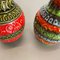 Multi-Color Fat Lava Op Art Pottery Vase attributed to Bay Ceramics, Germany, 1970s, Set of 2 8