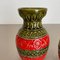 Mehrfarbige Fat Lava Op Art Keramik Vase von Bay Ceramics, Deutschland, 1970er, 2er Set 6