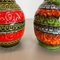 Multi-Color Fat Lava Op Art Pottery Vase attributed to Bay Ceramics, Germany, 1970s, Set of 2 9