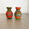 Multi-Color Fat Lava Op Art Pottery Vase attributed to Bay Ceramics, Germany, 1970s, Set of 2 2