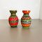 Multi-Color Fat Lava Op Art Pottery Vase attributed to Bay Ceramics, Germany, 1970s, Set of 2, Image 2