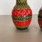 Multi-Color Fat Lava Op Art Pottery Vase attributed to Bay Ceramics, Germany, 1970s, Set of 2 5
