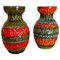 Mehrfarbige Fat Lava Op Art Keramik Vase von Bay Ceramics, Deutschland, 1970er, 2er Set 1