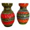 Multi-Color Fat Lava Op Art Pottery Vase attributed to Bay Ceramics, Germany, 1970s, Set of 2 1