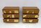 Brutalist Chest of Drawers in Italian Ash and Brass, 1990, Set of 2 3