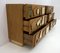 Brutalist Chest of Drawers in Italian Ash and Brass, 1990, Set of 2 4