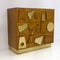 Brutalist Chest of Drawers in Italian Ash and Brass, 1990, Set of 2, Image 7