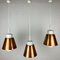 Glass and Copper P100 Pendant Lights by Staff, Set of 3, Image 1