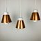 Glass and Copper P100 Pendant Lights by Staff, Set of 3 2