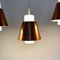 Glass and Copper P100 Pendant Lights by Staff, Set of 3 16