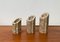 Vintage Postmodern Brutalist Candle Holders in Stone, 1980s, Set of 3 7