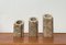 Vintage Postmodern Brutalist Candle Holders in Stone, 1980s, Set of 3, Image 1