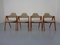 Compass Chairs in Teak by Kai Kristiansen for Sva Mobler, 1960s, Set of 4 1