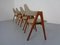 Compass Chairs in Teak by Kai Kristiansen for Sva Mobler, 1960s, Set of 4 5