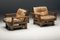 French Wooden Club Chairs with Leather Cushions, 1960s, Set of 2 4