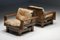 French Wooden Club Chairs with Leather Cushions, 1960s, Set of 2 2