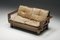French Wooden 2-Seater with Leather Cushions, 1960s, Image 4