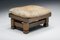 French Wooden Footstool with Leather Cushion, 1960s 2