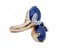 14 Karat Rose and White Gold Ring with Lapislazuli and Diamonds, 1970s 2