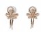 14 Karat Rose Gold Bow-Shaped Earrings with Pearls and Diamonds, 1970s, Set of 2 3