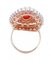 Rose Gold and Silver Ring with Coral and Diamonds, 1960s 3